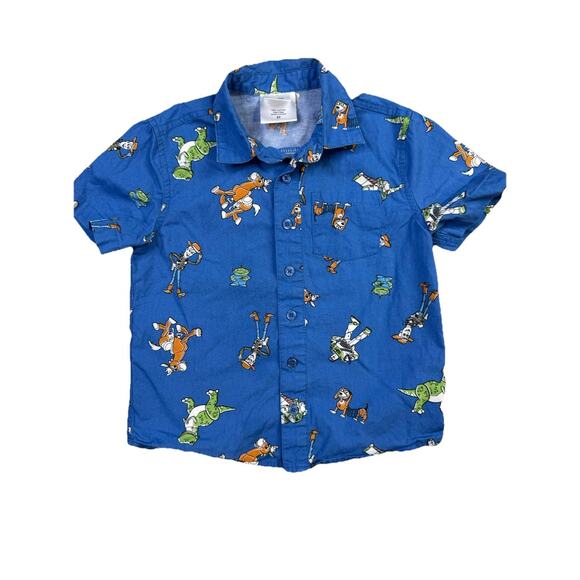 Pixar Disney Toy Story Button Up Shirt 3T Blue - Picture 3 of 6